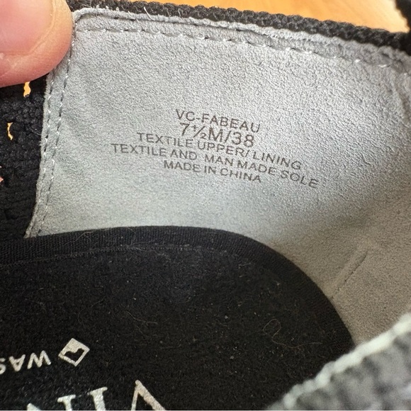 Vince Camuto Womens Black Shoes Size 7.5 M Washable Black Knit Pointed Loafers - Picture 12 of 12